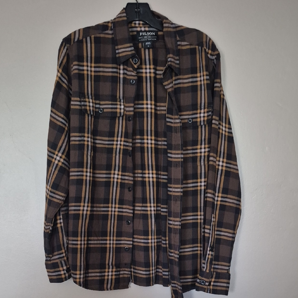 Filson Dark Brown and Tan Plaid Men's Shirt